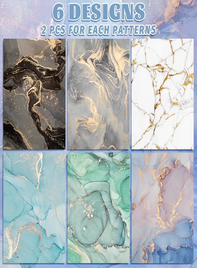 Whaline 12 Sheet Marble Wrapping Paper 6 Designs Colorful Gift Wrap Paper Folded Flat DIY Craft Art Paper for Wedding Birthday Party Decor Wrapping Supplies, 19.7 x 27.6 inch - Image 3